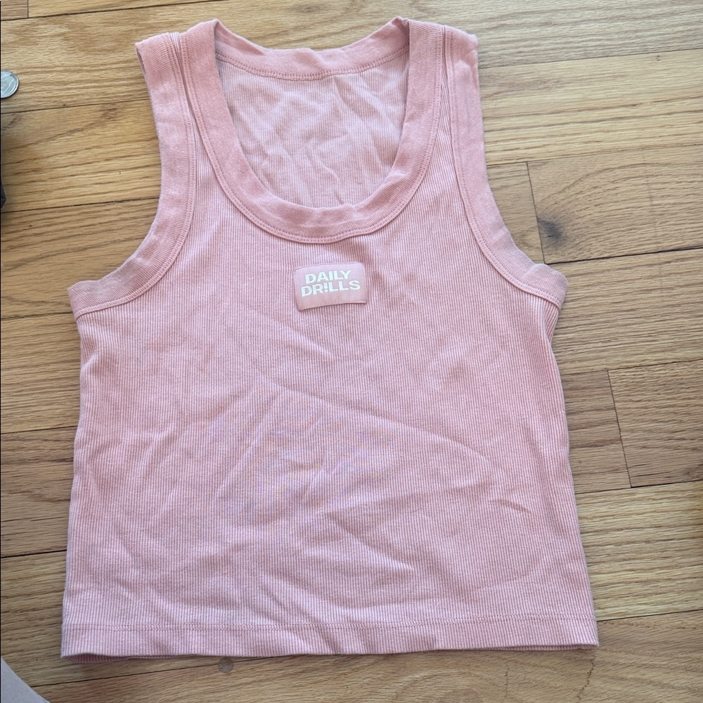 Daily Drills Blush Ribbed Tank Top